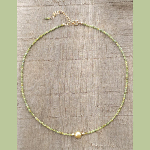 GF Tourmaline Pearl Choker Necklace