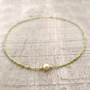 GF Tourmaline Pearl Choker Necklace