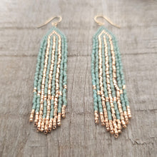 Load image into Gallery viewer, Teal &amp; Gold Earrings S