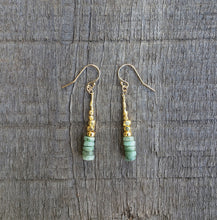 Load image into Gallery viewer, GF Emerald Drop Earrings (L)