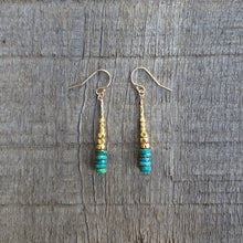 Load image into Gallery viewer, GF Chrysocolla Drop Earrings (L)