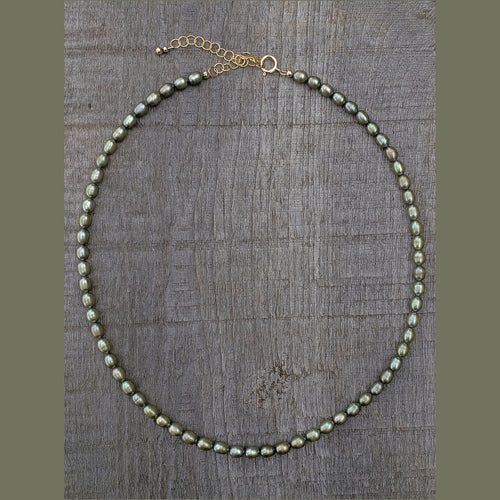 GF Olive Green Freshwater Pearl Choker