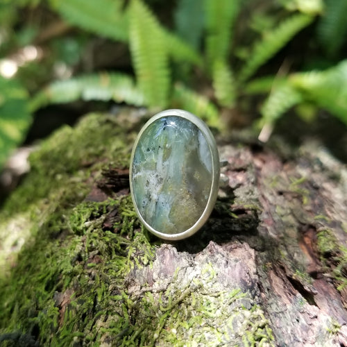 Peruvian Opal Oval Ring SS